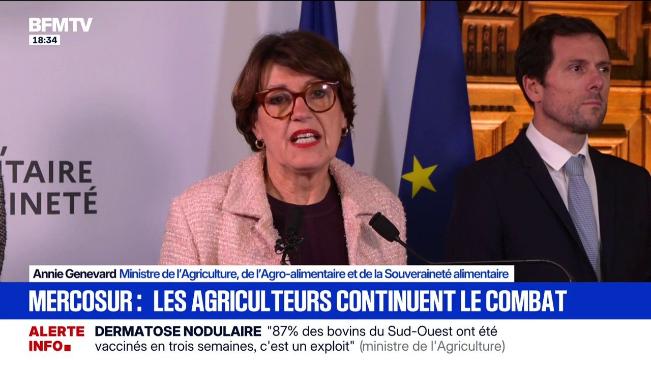 Annie Genevard, ministre de l'Agriculture, a déclaré aux agriculteurs "que leur message est reçu cinq sur cinq"