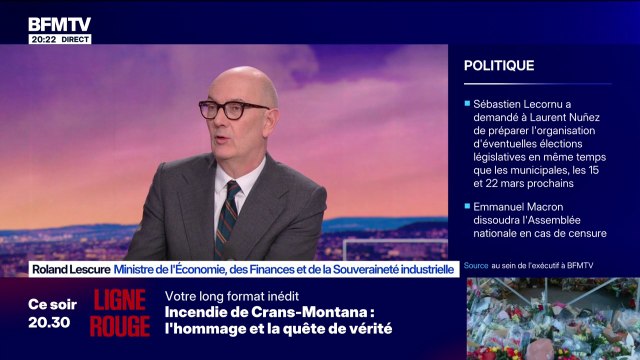 Aujourd'hui, soit on est capable de converger vers un budget rapidement, soit on décide de choisir le désordre , déclare Roland Lescure, ministre de l'Économie