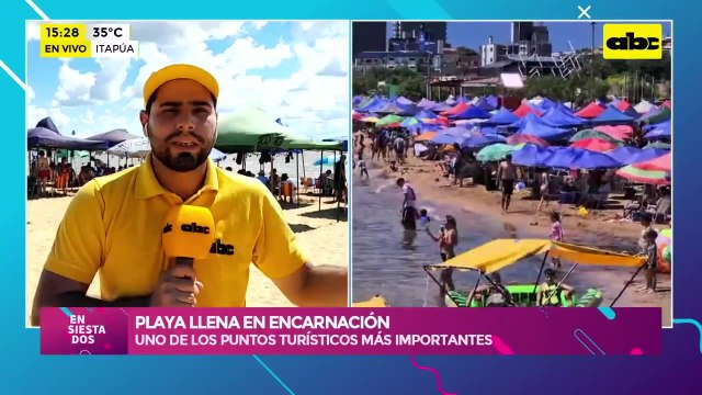 Playas de Encarnación, repletas de bañistas en el segundo día del 2026
