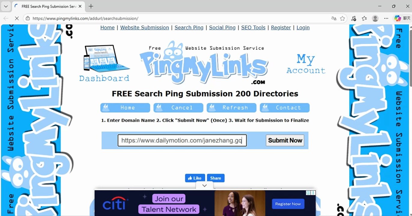 FREE Search Ping Submission 200 Directories