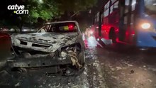 Carro é destruído por incêndio no Centro de Cascavel