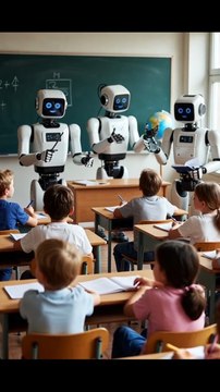 What will the world look like in 2030?. AI Everywhere, AI Robots Teaching in Schools.