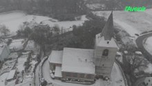 Le Brabant wallon vu du ciel : Tempête de neige sur Ohain