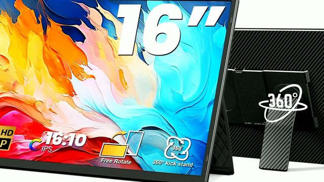 Wixzet 14 FHD Portable Monitor for Laptop, Plug&Play Triple Screen Extender