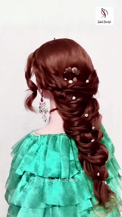 Elegant braid hairstyle ponytail hairstyle wedding braid hairstyle mermaid braid hairstyle simple hairstyle easy hairstyle quick braid hairstyle