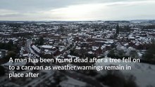 Man found dead after tree falls on caravan during Storm Goretti