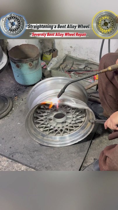 Straightening a Bent Alloy Wheel | Severely Bent Alloy Wheel Repair
