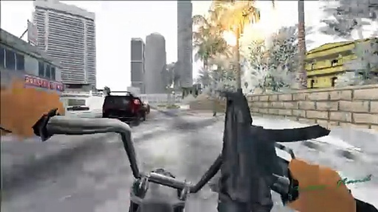 GTA Vice City,  Snow Conversion | Cold Day Mod | Video - 11,  Riding Motorcycle - First-person