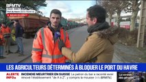 Blocage des agriculteurs au port du Havre pour 