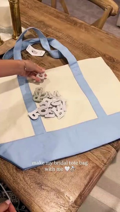 Make my bridal tote bag with me for my bachelorette 🤍💍 fun little diy & only around $25 -)....