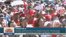 Venezuelan people demand the release of pres. Nicolas Maduro and First Combatant, Cilia Flores