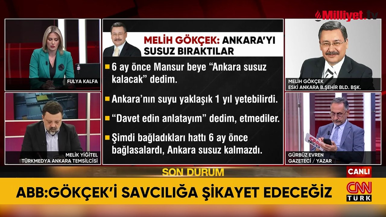 Melih Gökçek: 6 ay önce hattı bağlasalardı Ankara susuz kalmazdı