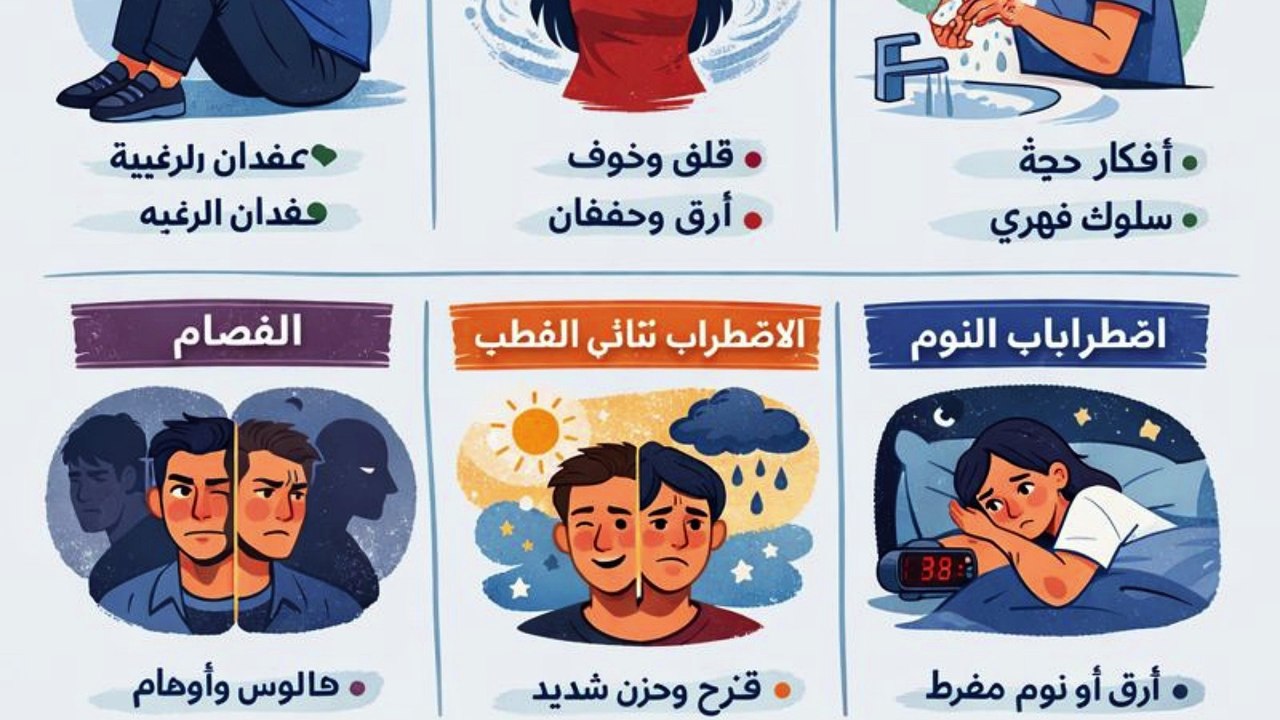 أشهر أنواع الأمراض النفسية