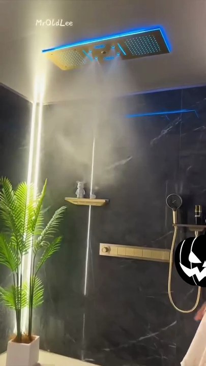 Bathroom Shower System Set Concealed Thermostatic Brass LED Digital Display