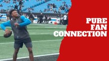 Jimmy Horn Jr. turns pregame warmups into a special moment with Panthers fans