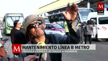 Metro CdMx: Usuarios reportan retrasos de hasta 30 minutos por obras en Línea B