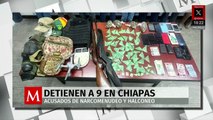 Detienen a 9 personas con insignias de la Guardia Nacional y narcóticos tras operativo en Chiapas