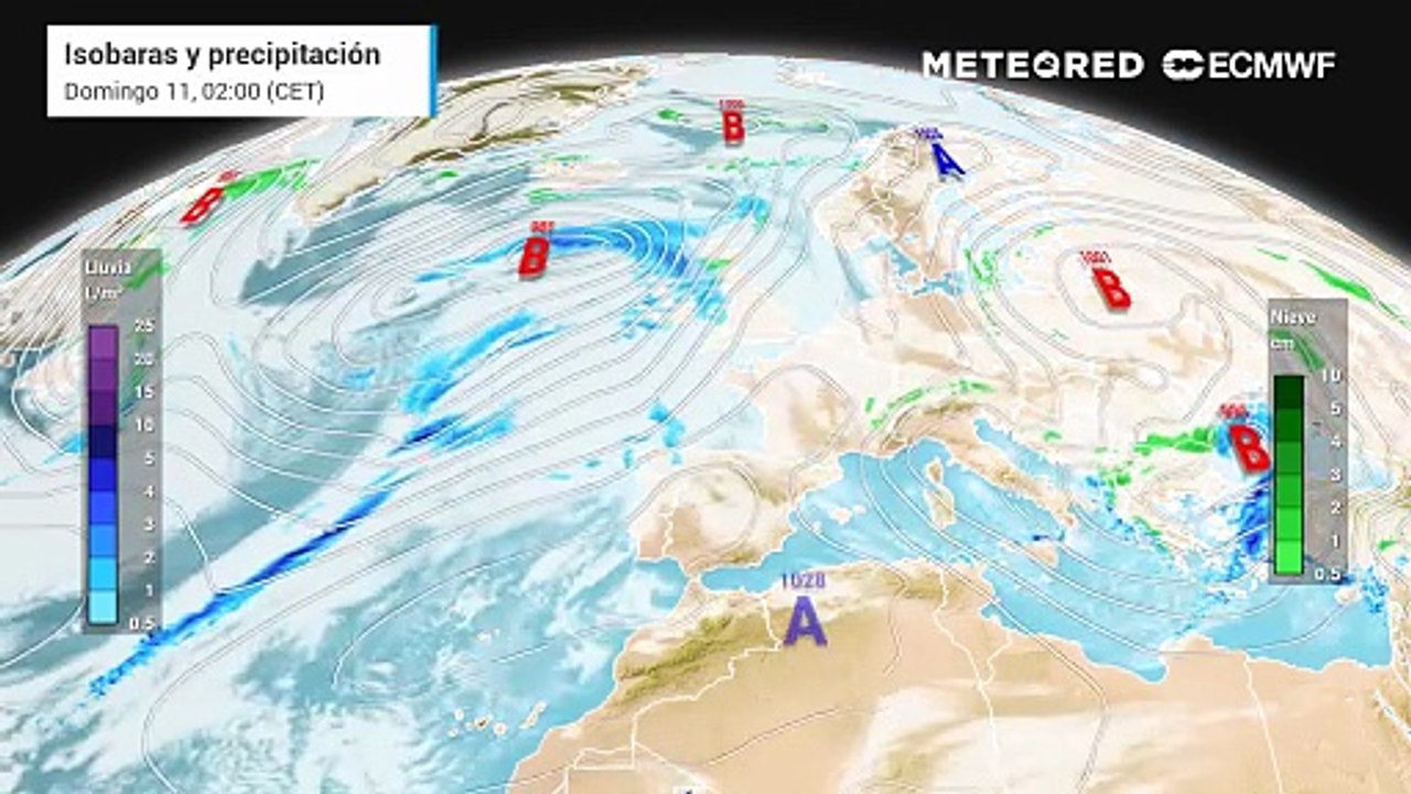 Tiempo en España durante la semana del 12 al 18 de enero de 2026