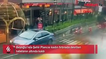 Beyoğlu’nda Şehir Plancısı kadın fırtınada devrilen tabelanın altında kaldı
