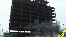 Unfinished office building demolition
