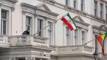 Protester tears down Iranian flag from London embassy