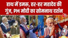 सोमनाथ मंदिर में पीएम मोदी की शिव भक्ति, बजाया डमरू; VIDEO
