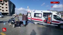 Aydın'da otomobil ile çarpışan motosiklet sürücüsünün bacağı kırıldı