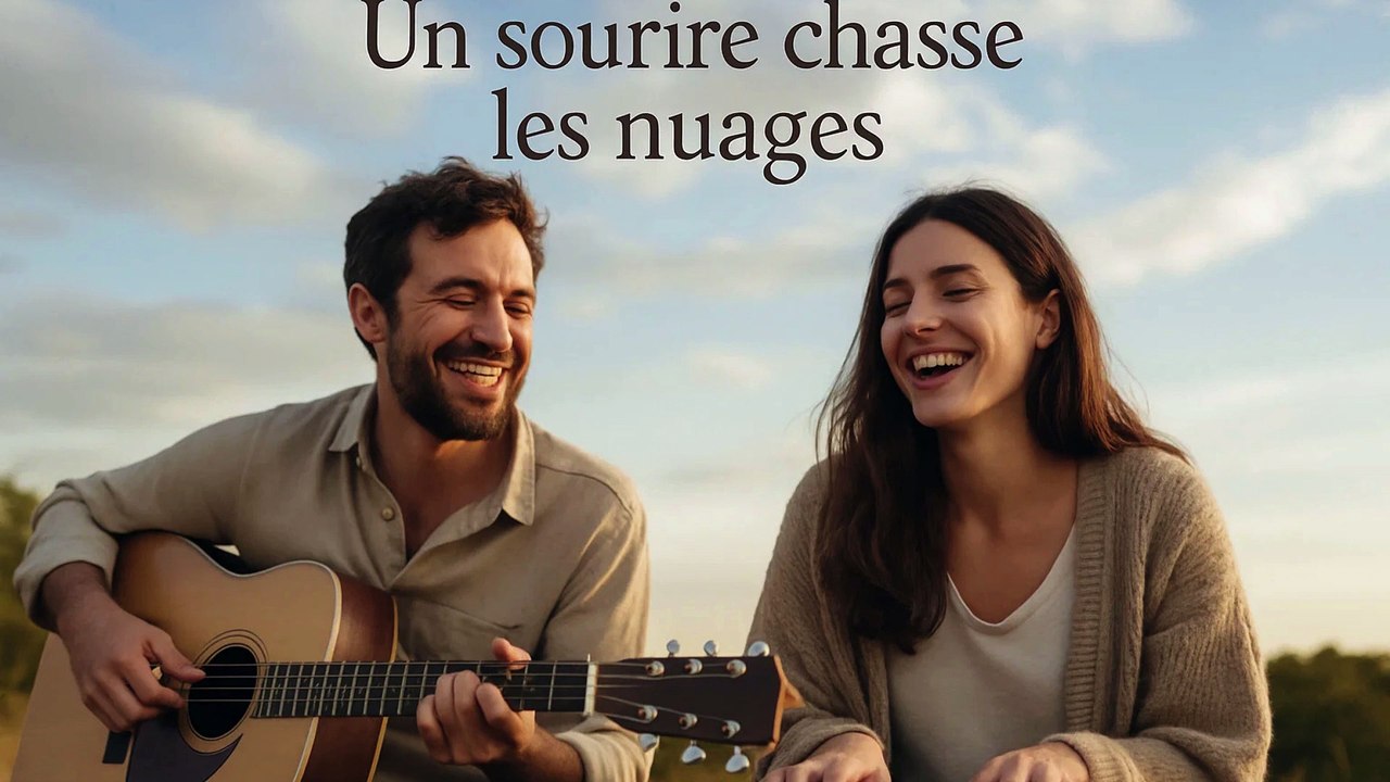 Chanson « Un sourire chasse les nuages » – pop acoustique douce, ambiance chaleureuse et lumineuse.