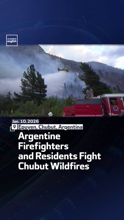 Argentine Firefighters And Residents Fight Chubut Wildfires