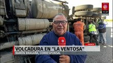 Volcadura en La Ventosa, Oaxaca, por fuertes vientos del frente frío