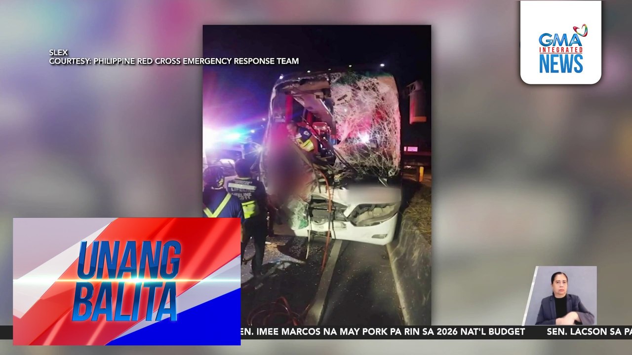 PHL Red Cross – Isa, patay sa salpukan ng pampasaherong bus at truck sa SLEX; 17, sugatan | Unang Balita