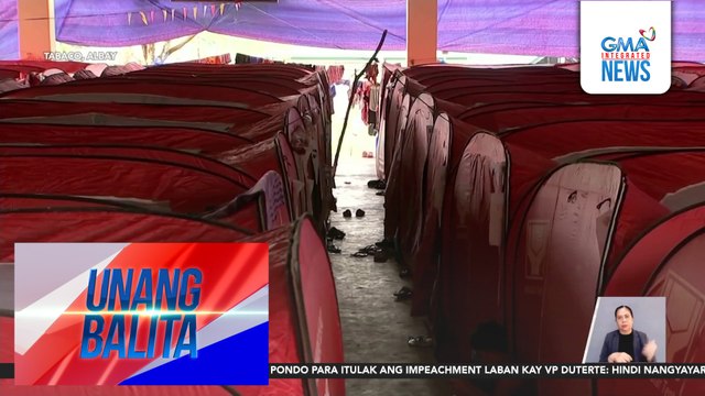 Halos 2,000 residente, nasa iba't ibang evacuation centers dahil sa aktibidad ng Bulkang Mayon; ilang evacuees, nagkakasakit na | Unang Balita