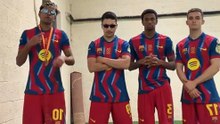 El baile viral de Lamine, Balde, Casadó y Ronny tras ganar la Supercopa
