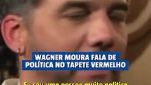 Wagner Moura fala de política no tapete vermelho