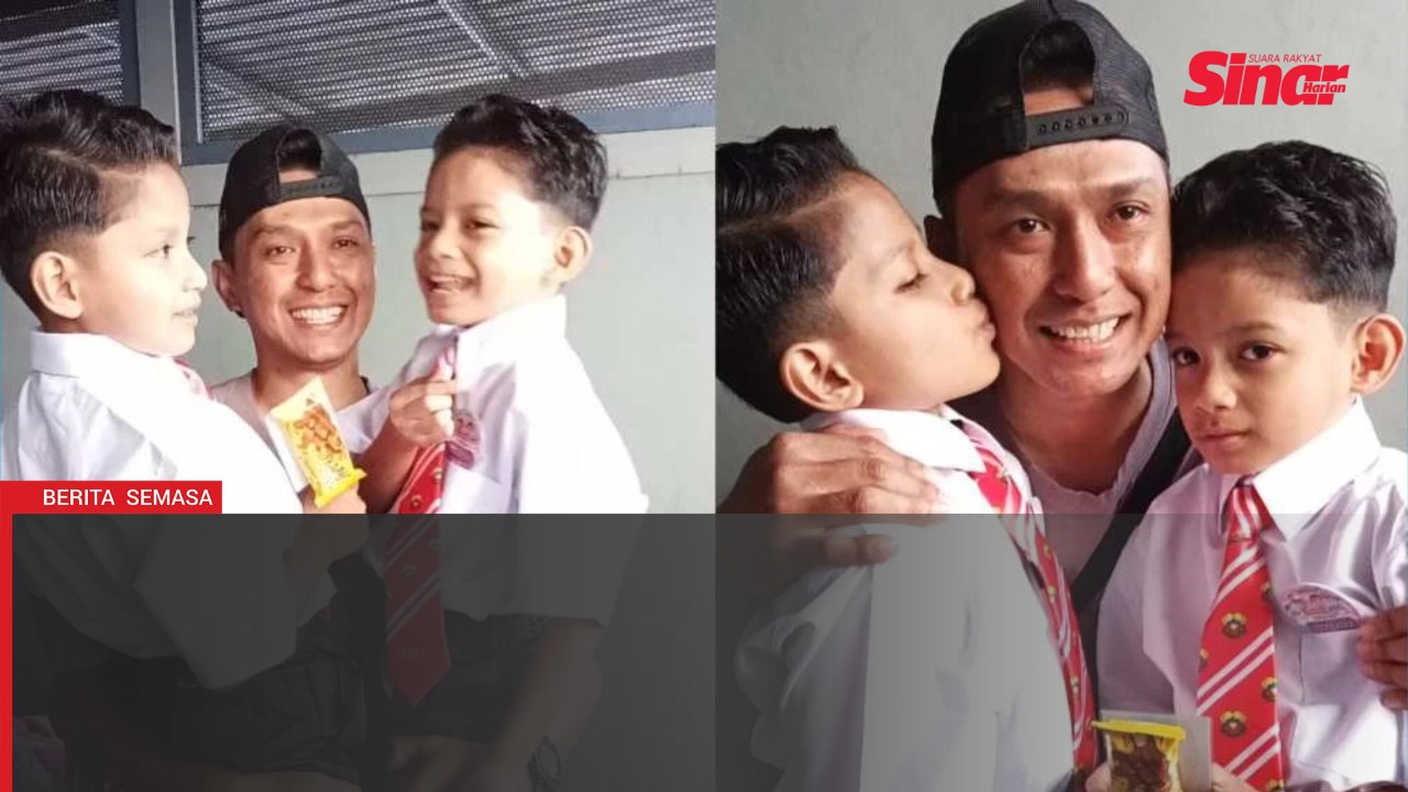 Kembar seiras semangat ke sekolah, azam jadi polis