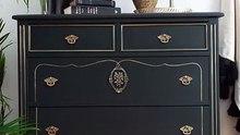 Green and Gold Dresser Makeover | How to Add Gold Accents to Painted Furniture using Gold Pen Marker