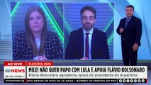 Milei diz que não tem o que falar com Lula e apoia Flávio Bolsonaro; Krigner e Jess comentam