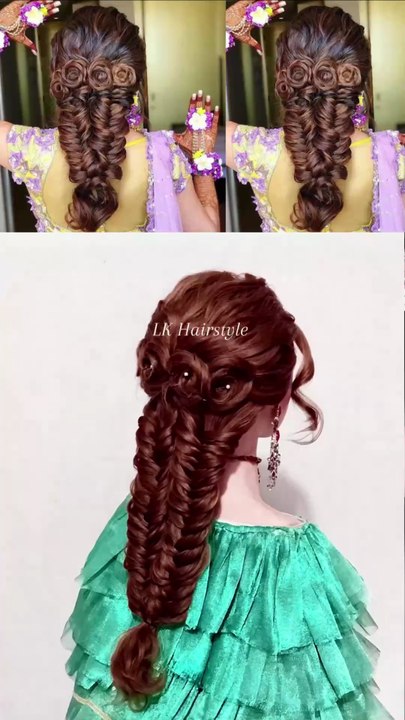 Ponytail braid hairstyle for wedding bridal