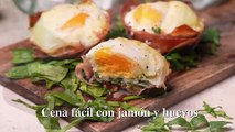 Cena fácil con huevos y jamón