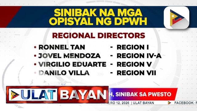 Ilang opisyal ng DPWH, sinibak sa pwesto bunsod ng iba’t ibang dahilan | ulat ni Gab Villegas