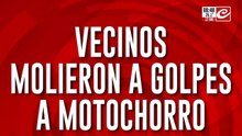 Así molieron a golpes a motochorro que había baleado a un joven en intento de robo