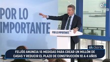 Feijóo anuncia 15 medidas para crear un millón de casas y reducir el plazo de construcción 10 a 4 años