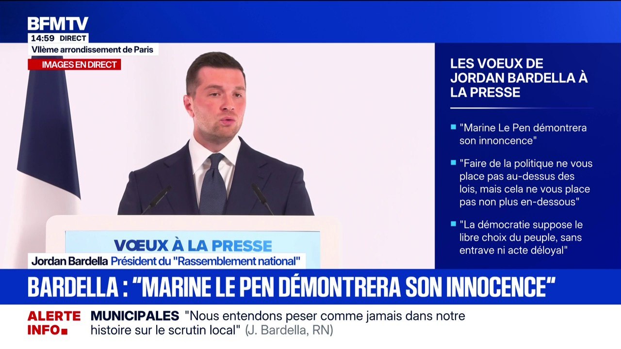 "Nous espérons toujours que le président de la République fasse le choix d'un retour aux urnes" réaffirme Jordan Bardella
