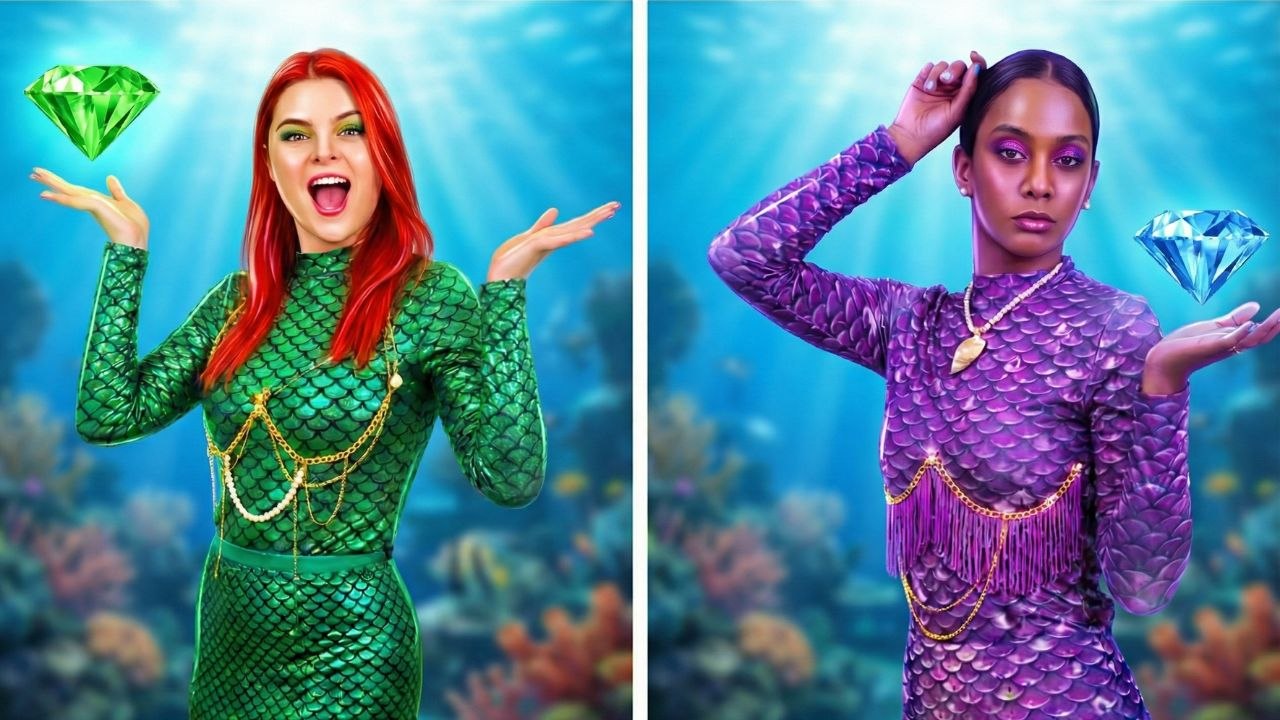 La BONNE émeraude contre la MAUVAISE sirène saphir 🧜‍♀️💎 Astuces DIY de relooking de sirène !