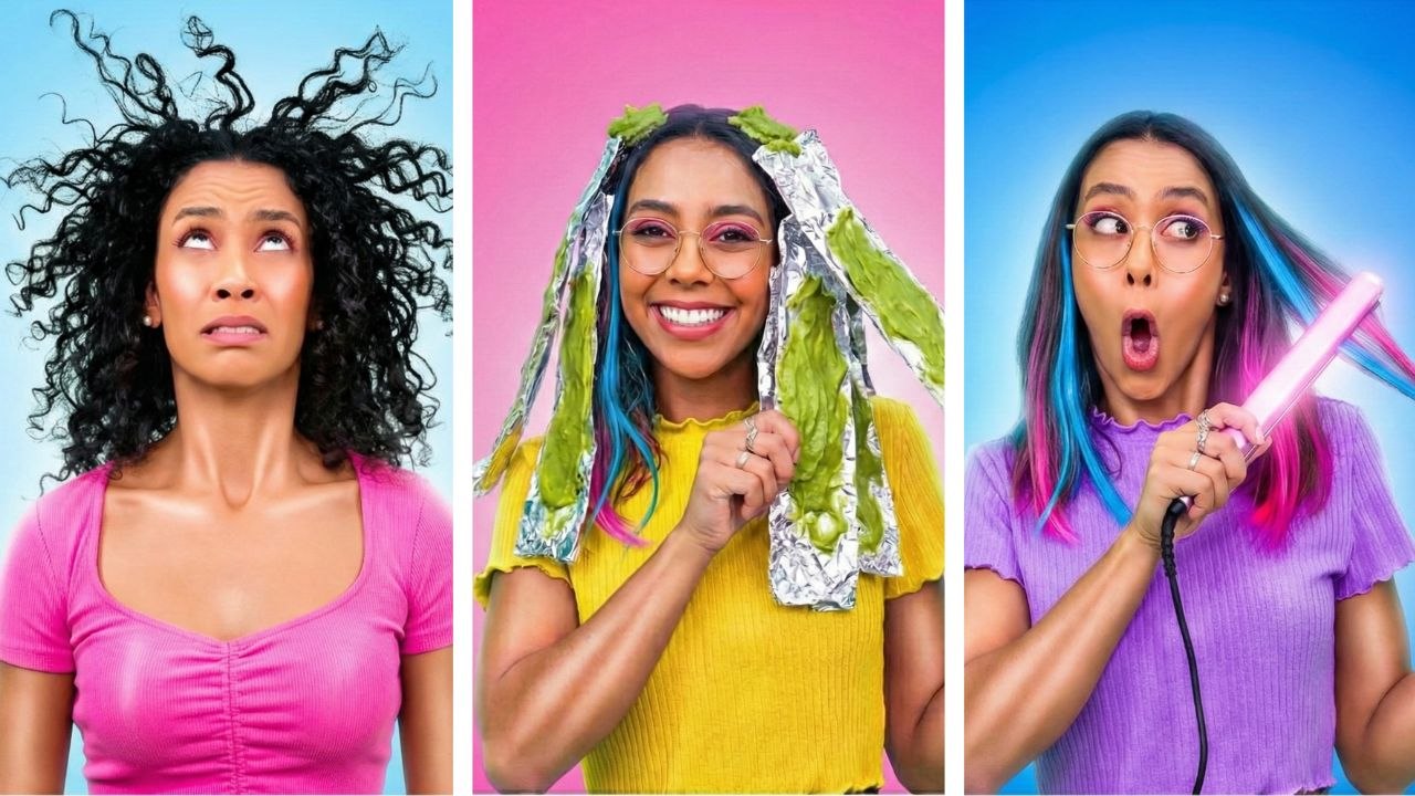 Les difficultés des cheveux BOUCLÉS 💇‍♀️✨ LONGS vs CHEVEUX COURTS Hacks de relooking de beauté DIY !