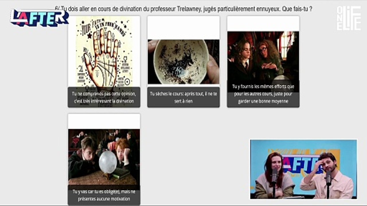 Tu dois aller en cours de divination du professeur Trelawney, jugés particulièrement ennuyeux. Que fais-tu ? (Harry Potter)