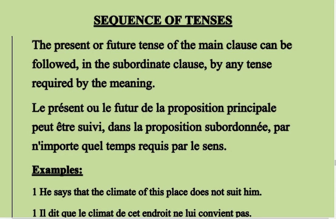 Apprendre l'anglais en français(Learn the sequence of tenses and conditional tenses in your native language)