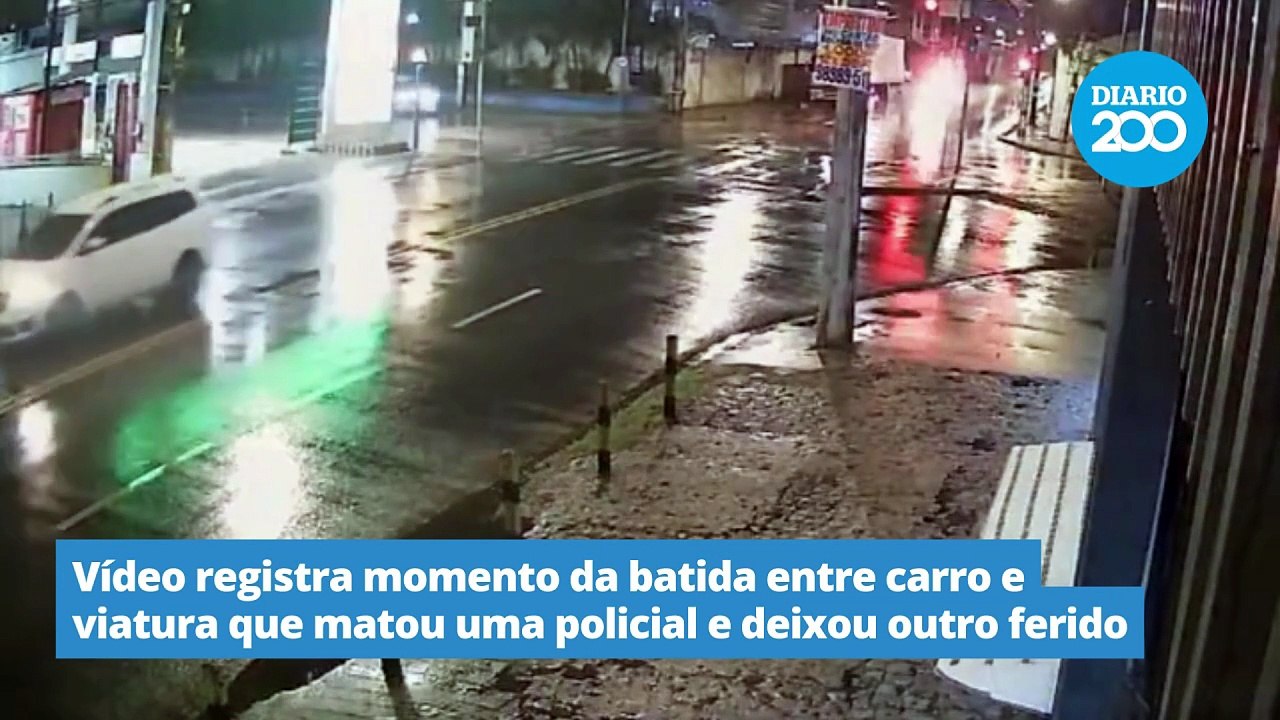 Vídeo registra momento da batida entre carro e viatura que matou uma policial e deixou outro ferido