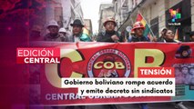 Central Obrera Boliviana acusa al Gobierno de incumplir acuerdo