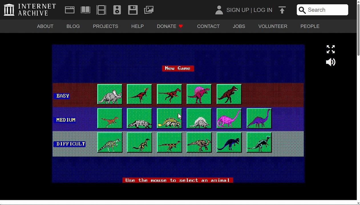 Dinosaur Predators (DOS) Ankylosaurus Walkthrough
